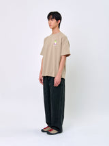スマイリングキャットTシャツ_サンドベージュ