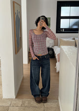 INDIGO LOW DENIM PANTS