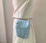 mini pocket bag - padding glossy blue