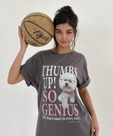  GENIUS PUPPY TEE CHARCOAL