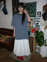 [unisex] Canich Stripe Color Matching Short Sleeve Tee