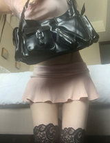 Pinia low-waist flare skirt (light pink)