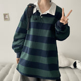 トラ ストライプド ラッキー ロングスリーブ Tシャツ (6 colors) H&L
