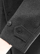 High-neck adjust double long coat