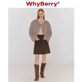 Why Berry 23AW "Butter Hymn" Milk Yellow Fur Coat