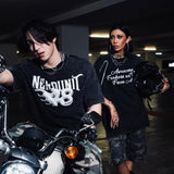 "HOOD" ウォッシュドTシャツ | ブラック