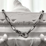 SS-6mm BOX chain neckloace_silver