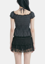 Zena Lace Check Blouse