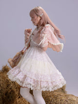 ROSE ISLAND Fluffy Forest Language Knitted Fleece Cape with Sleeves