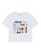25FW WOMAN NYイメージクロップ半袖Tシャツ ホワイト