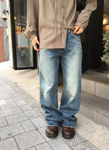 Evra Vintage Washing Semi-Bootcut Denim Pants