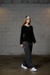 FAIRY WOOL LONG SLEEVE / BLACK