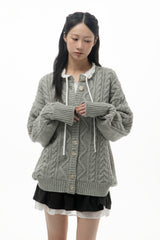 FOG CABLE KNIT CARDIGAN (GREY)