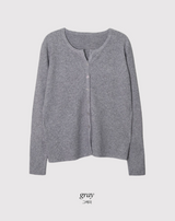 #ベーシックリブスリットニットカーディガン (4color)