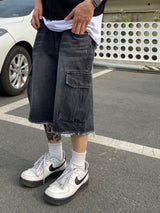 ビンテージウォッシュドカーゴバミューダデニムパンツ