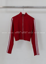 Track zip-up shorts two-piece set