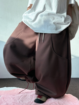 HIGH QUALITY ✨ダブルポケットスウェットオーバーバルーンワイドロングパンツ - 6 COLORS