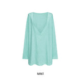 Awning Deep V-Neck Long Sleeve