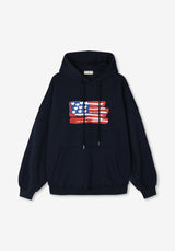 AN Vintage Heart Printing Overfit Hoody