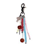 mushroom gemstone keyring (pink)