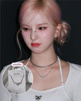 [VIVIZ Eunha Necklace] ヘブンリークリスタルネックレス-シルバー(Regular Length Version)