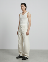 Henley Neck Ribbed Tank