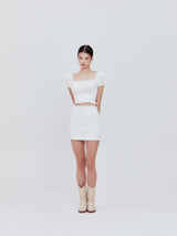 コルセットクロップブラウス (white)