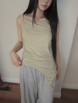 Mou Twisted Long Sleeveless Top