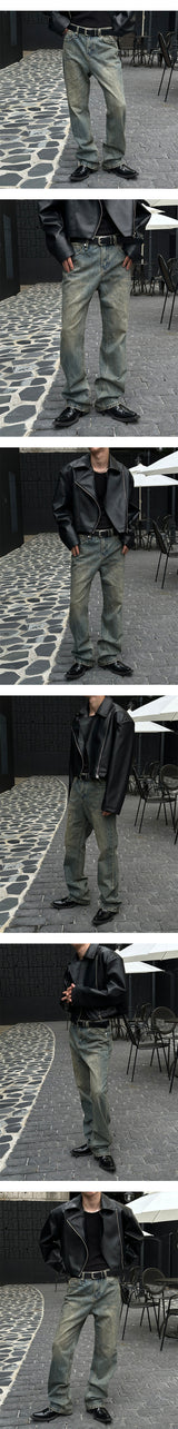 [Unisex]スラブウォッシングブーツカットパンツ