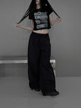 under nylon shirring pants (2color)