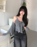 Simone Tie Ribbon Cardigan Set