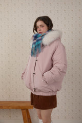 WINTER FUR HOODED PUFFER JACKET
