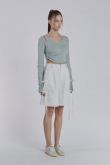 HALTER NECK SHIRRING TOP(MINT)