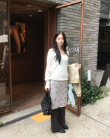 Mohair button V neck knit
