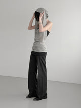 Desert Cowl Neck Hooded Drape Top