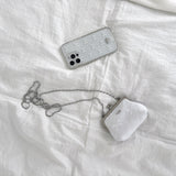 ピュアホワイトリボンフレームミニバッグ (handmade bag)