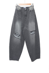 destroyed balloon denim pants