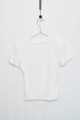 リボンプリンティングTシャツ (ホワイト)