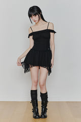 ペタルラッフルドレス black