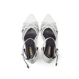 シアークロスストラップサンダルヒール(White)