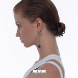 KVK SPIDER pyramid stone panel earrings