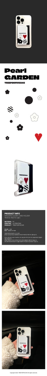 Pearl GARDEN Magsafe Clear Card Holder Case / TREEFORFIVE345