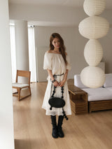 Ripple chiffon midi skirt