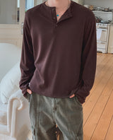 Finrun Fingerhole Henley Neck Long Sleeve