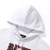 LEATHER APPLIQUE GRAPHIC HOODIE
 - WHITE
M/GREY