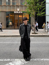 Bale Oil-Treated Cropped Leather Jacket