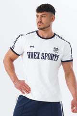 Sporty Ringer Muscle Fit Short Sleeve White