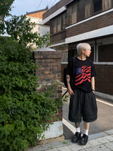 Layered Stitched Bermuda Pants