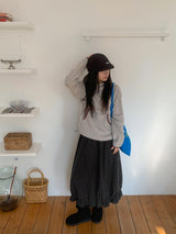 Hillger Brushed Dot Long Skirt