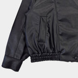 Saint High-Neck Unbalanced Leather Jacket